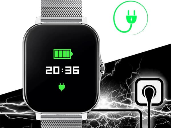 Smartklokke dame herre gummirem sport Bluetooth-samtale grå