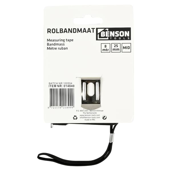 Målebånd 8 m x 25 mm