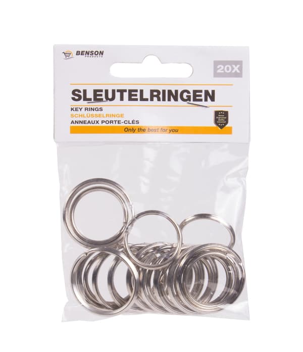 Nøgleringe 20 stk metal