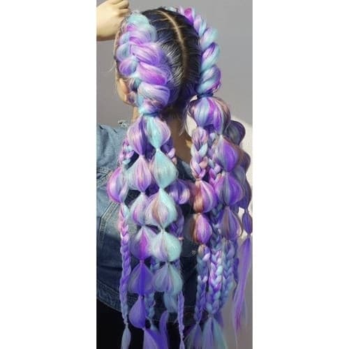 Jumbo Braid / Löshår Hårfläta - 60 cm - Multifärg (ljus)