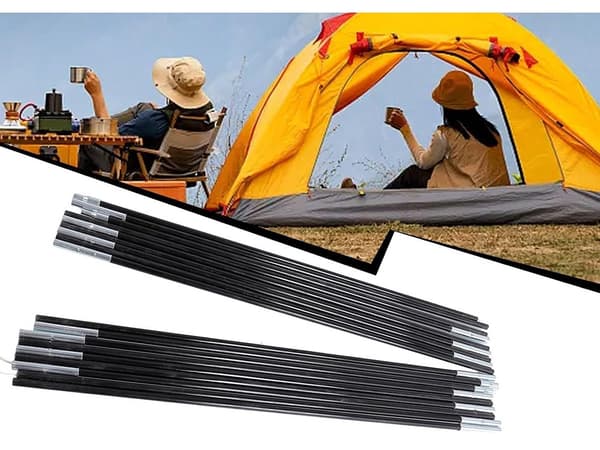 Teltstang sammenleggbar 340 cm - 6 segmenter, 2 pakker