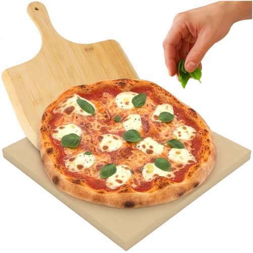Pizzakivi lapiolla / Leivinkivi - 38x36 cm