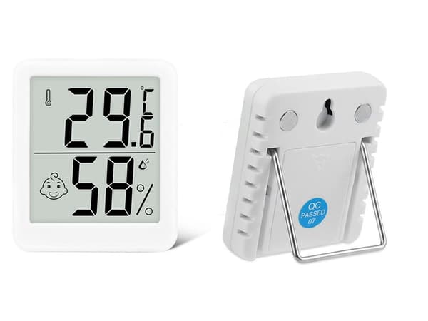 Digital termometer mini väderstation rumshygrometer batterimagnet - White