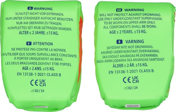 Strooem armpuffar för barn - Armringar - 0-2 år Lime-Orange