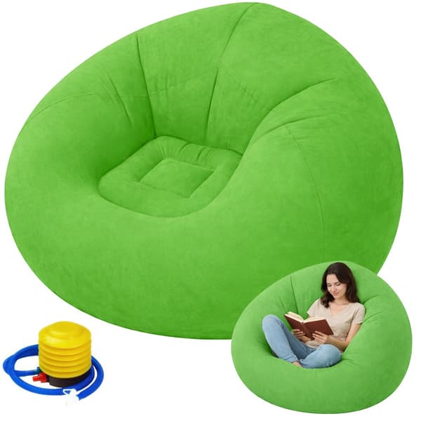 Oppustelig puf velour