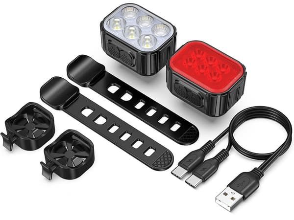 Cykellampset LED - Fram och bak med USB-laddning