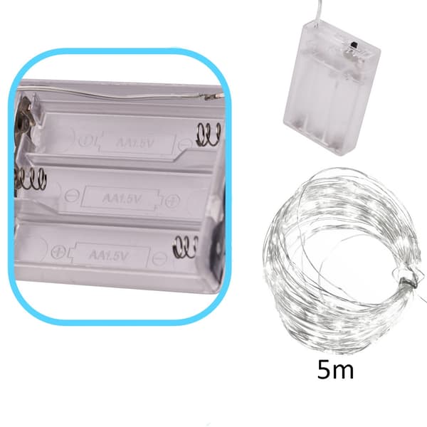 Ljusslinga / LED-slinga - 5m - Kallvit