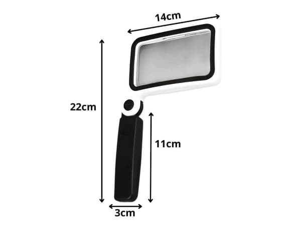 Forstørrelsesglass sammenleggbart 3.5x med stativ LED