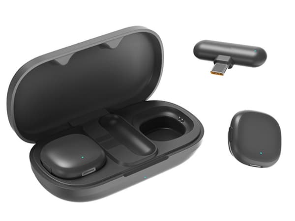 Trådløs lavalier mikrofon 2 stk til iPhone mobil eller computer USB-C