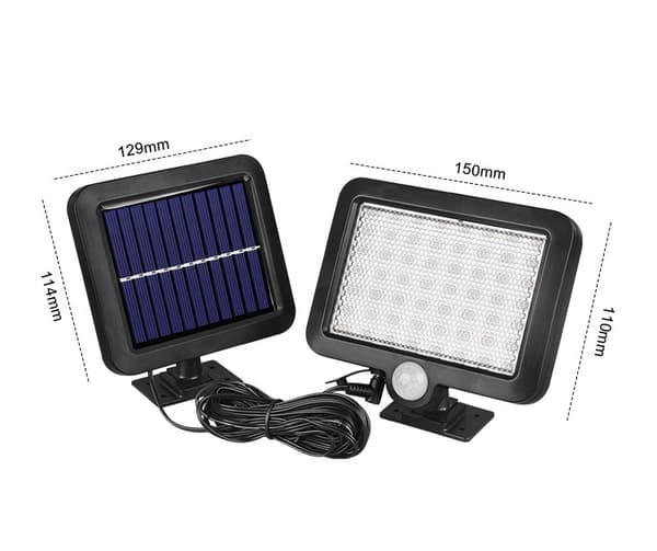 LED-projektør solcelle med sensor