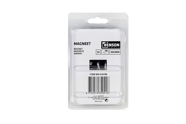 Magnet stark 3 st 18 x 3 mm