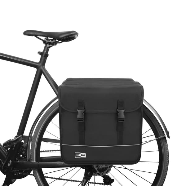 Cykeltaske dobbelt 35 liter canvas sort