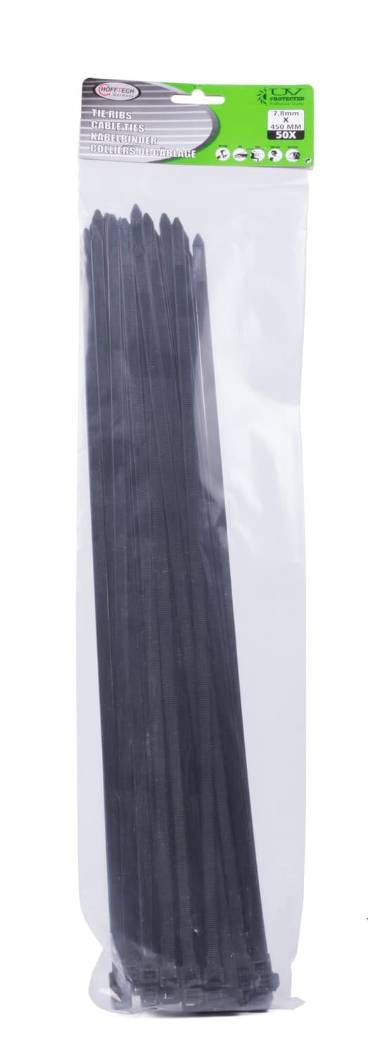 Kabelbinder 7.8 x 450 mm 50 stk sort