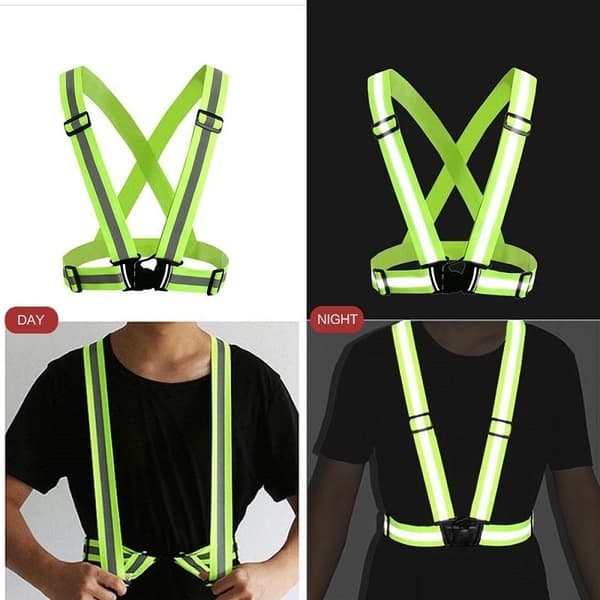 2-Pack - Reflexsele för Vuxna & Barn / Reflexväst – Reflex - Svart+Limegrön