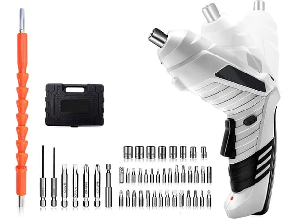 Skrutrekker mini - 45 deler med bits og USB-lading