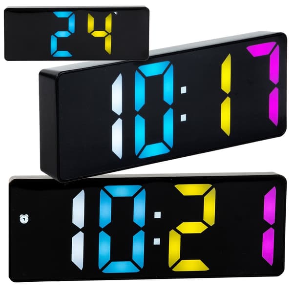 Digital väckarklocka - Termometer, datum och snooze-funktion