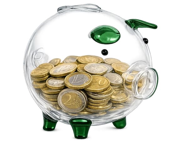 Spargris glass liten