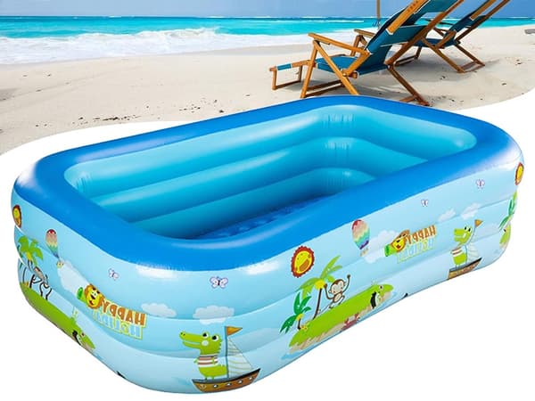 Oppustelig pool - Rektangulær familiepool til børn