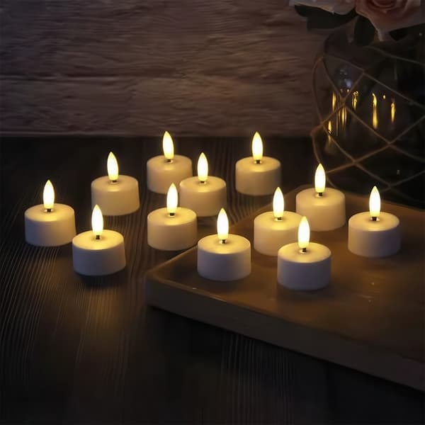 Varmelys Oppladbare – LED Lys med Fjernkontroll & Timer - 12-Pack