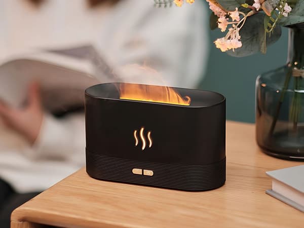 Luftfuktare LED - USB-diffusor med eldstadseffekt
