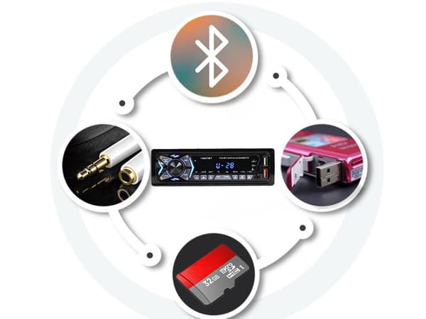 Bluetooth Bilradio 1 DIN - USB AUX SD