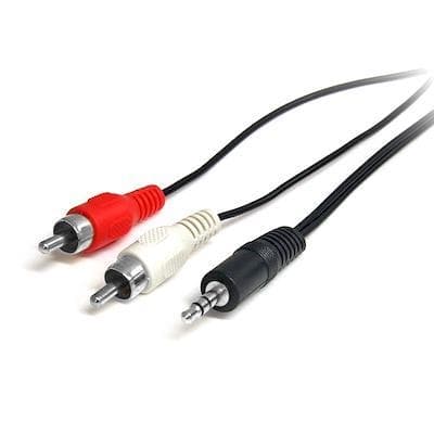 5m Lydkabel 2x RCA til 3.5mm - Hann