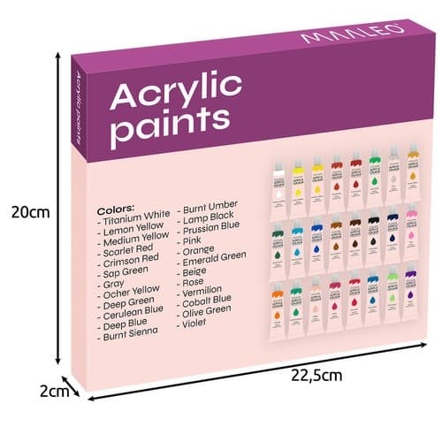Akrylmaling Sæt - 24x12ml – Kunstnermaling