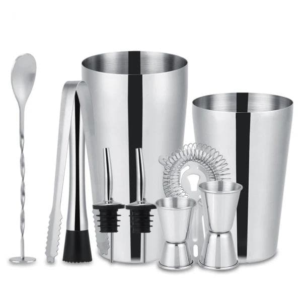 10-Dele Bartender Kit med Shaker & Tilbehør - Barset Cocktail