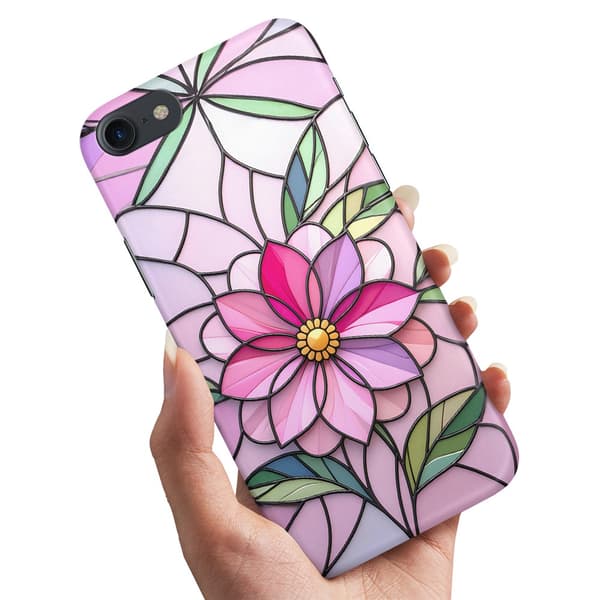 Deksel / Mobildeksel til iPhone 5 / 5S / SE - Glass Flower