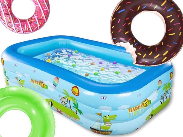 Oppustelig pool - Rektangulær familiepool til børn