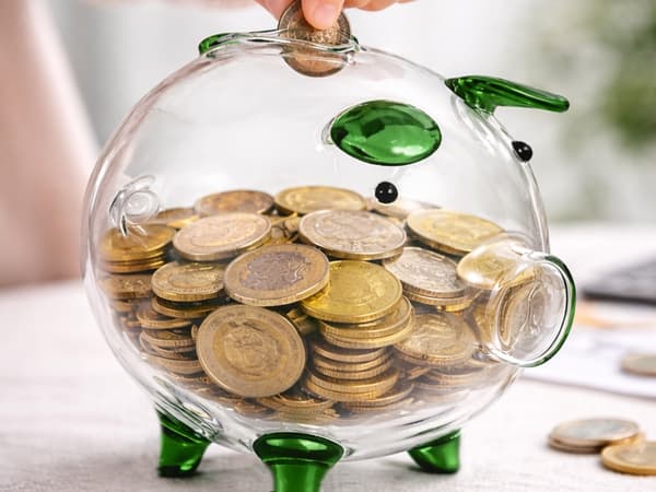 Spargris glas liten