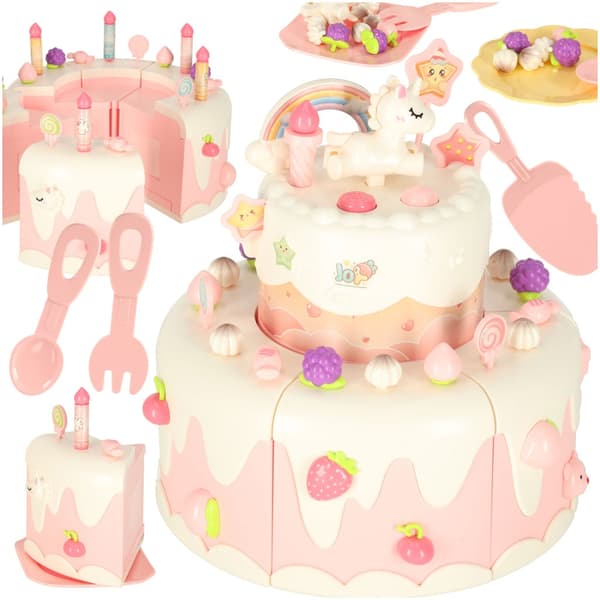 Bursdagskake for skjæring rosa