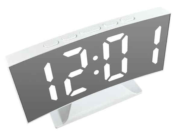 Digitaalinen kello LED-hälytyspeili USB