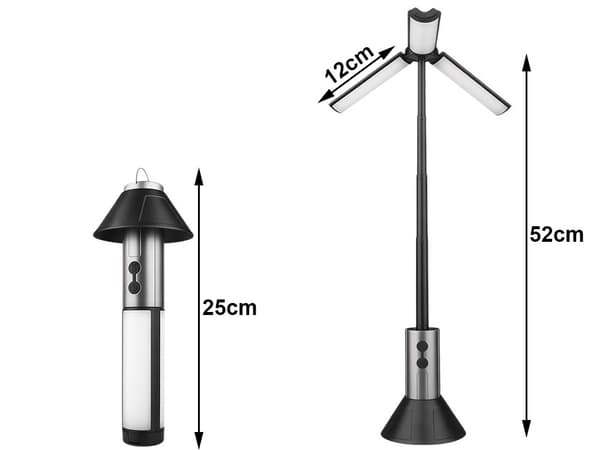 Campinglykt LED - Teleskopisk lampe med flere moduser