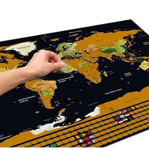 Kartta Scratchilla / Scratch Map / Maailmankartta - 82 x 59 cm