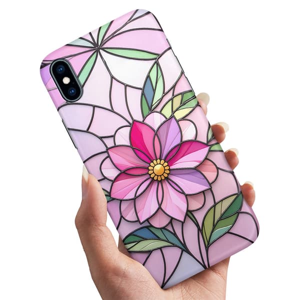 Deksel / Mobildeksel til iPhone XS Max - Glass Flower