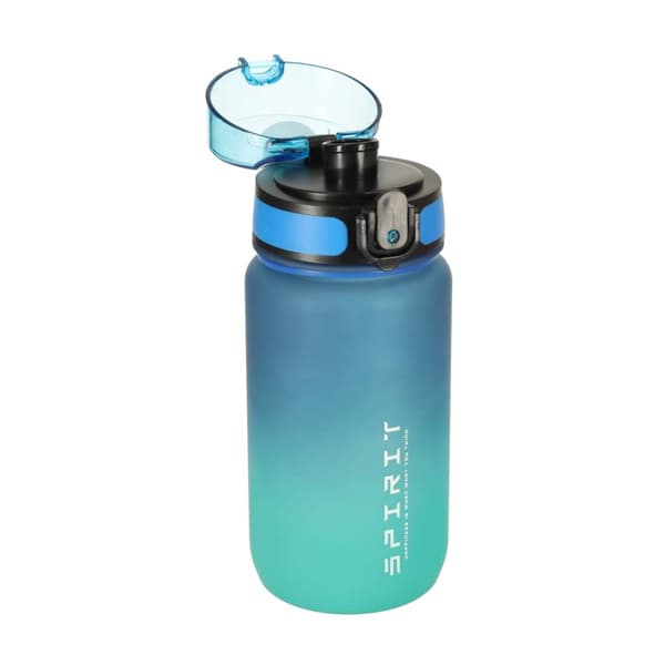 600ml Vattenflaska med Sugrör & Tidsmarkör - Blue