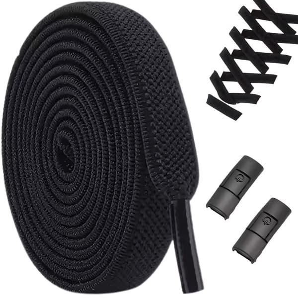 Elastiska, icke-bindande skorelinor 100 cm - Black