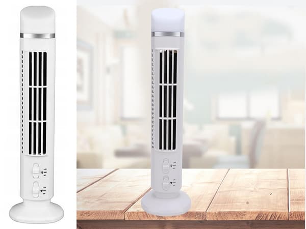 Tårnventilator med lampe - Bladløs bordventilator