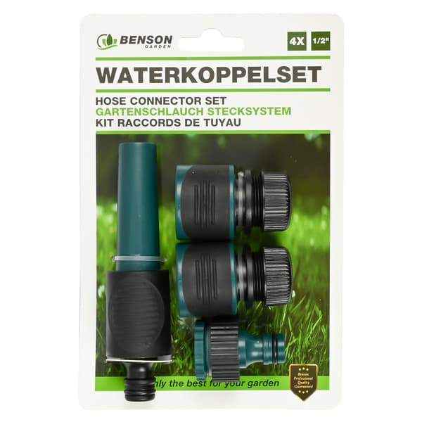 Vattenkoppling set 1/2" 4 st soft grip