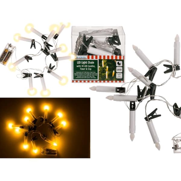 LED-lyskæde / Lyskæde med Timer - 10 stk. Lys