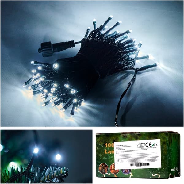 Julgransbelysning LED - 10m - Kallvit
