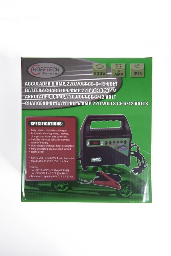 Batterilader 220-240V / 6-12V / 6A