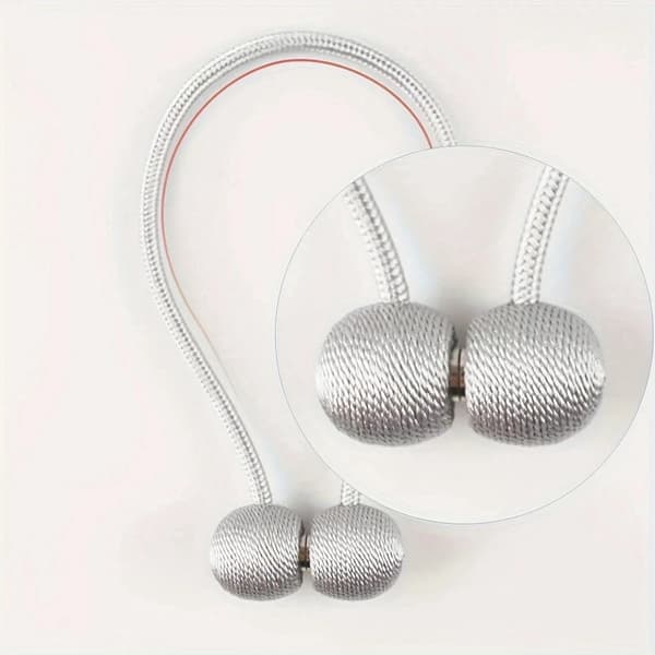 Magnetisk Gardinomtag til Gardiner - Silver 6-Pack