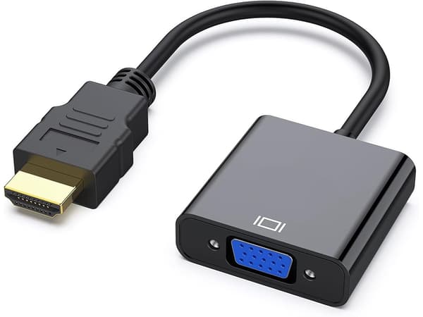 Sovitin HDMI-VGA - Musta muunnoskaapeli