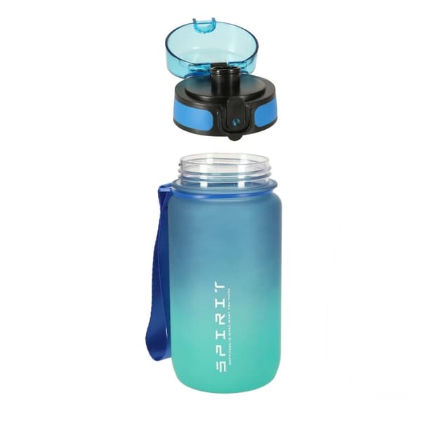 600ml Vattenflaska med Sugrör & Tidsmarkör - Blue