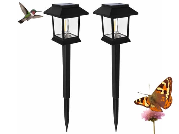 Solcellelamper 2 stk med skumrings- og bevegelsessensor