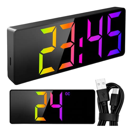 RGB Digital Väckarklocka / Alarmklocka - Klocka