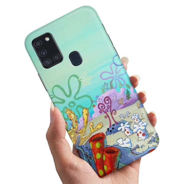 Deksel / Mobildeksel til Samsung Galaxy A21s - Svampebob