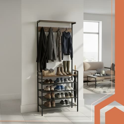 Klesstativ med hylle 189 cm - Metallstativ